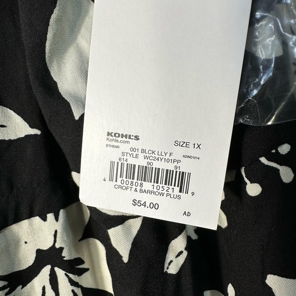 NWT Croft & Barrow women’s plus size ruffle hem maxi dress SZ 1X - Picture 6 of 8